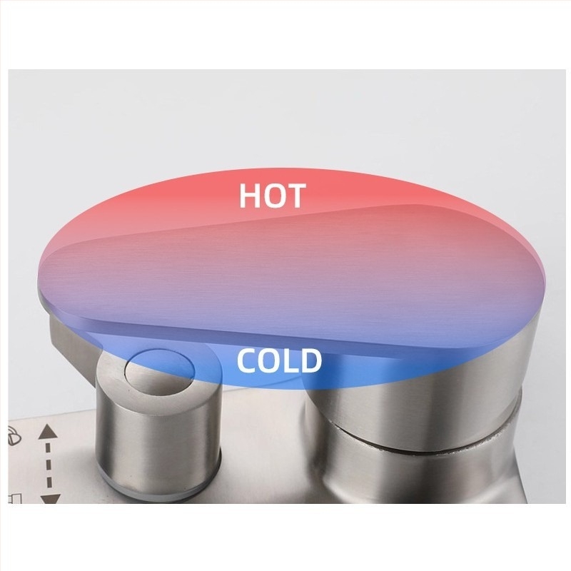 Tuš miješalica od nehrđajućeg čelika 304, model SSK8324, skrivena ugradnja u zid, miješajući tuš, brušeni završni sloj
