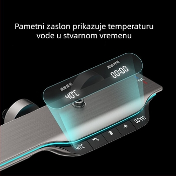 Ugradbeni bakreni tuš sustav s digitalnim zaslonom temperature i višefunkcionalnom tuš glavom (model 6988)