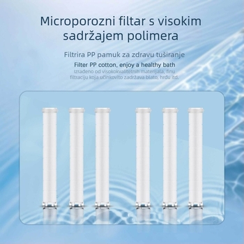 Tuš filtr kartica – PP pamuk, ACF ugljična vlakna, ABS konstrukcija, Model HSMR01001, 0–100°C radna temperatura