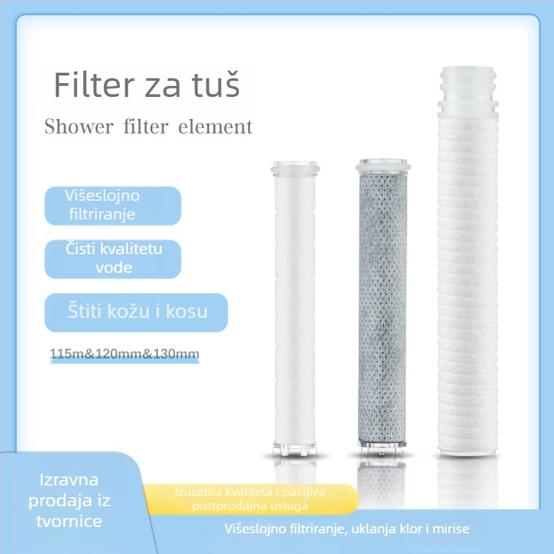 Tuš filtr kartica – PP pamuk, ACF ugljična vlakna, ABS konstrukcija, Model HSMR01001, 0–100°C radna temperatura