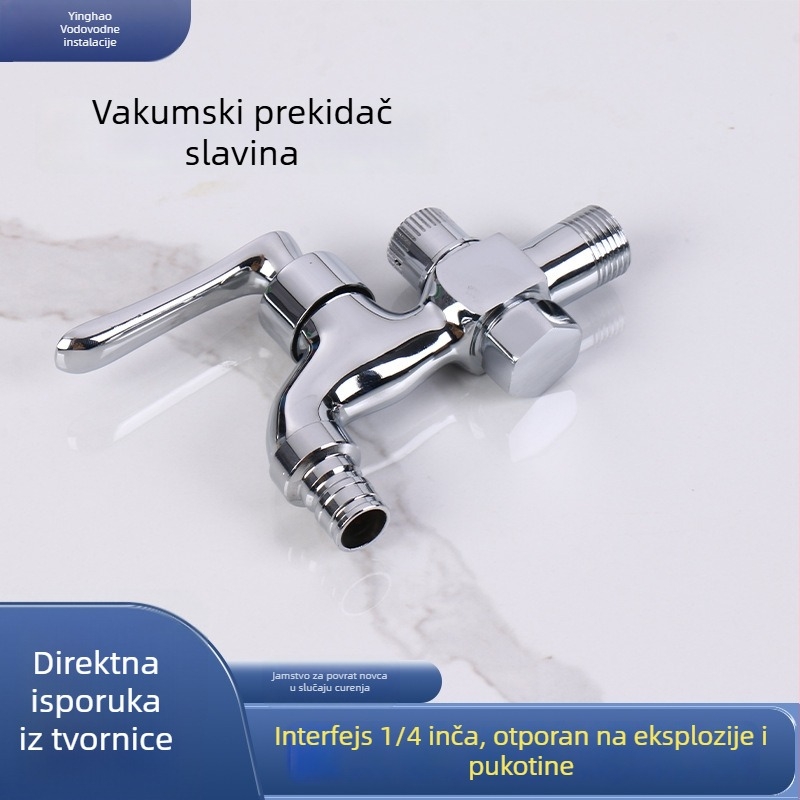 Bakrena slavina s vakuum prekidačem – dvostruka integracija, ugradnja u zid, otvaranje podiznim tipom, model Esetar-xlt-100185