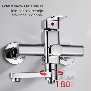 Trostruki kupaonski miješalica s tijelom od bakrene legure, keramički miješac, 0–90°C, 1.0 MPa, 20 mm priključci