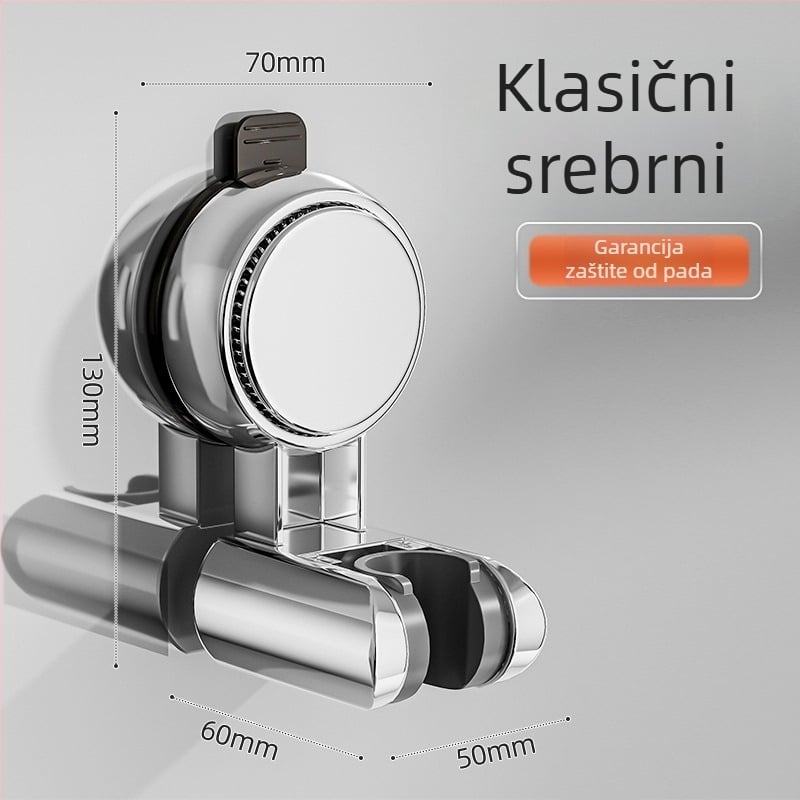 Držač za tuš s vakuumskim držačem - L-oblik, plastika, na zid, moderan minimalistički stil, prilagodljiv