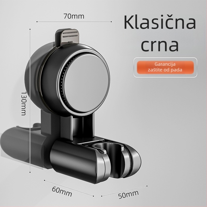 Držač za tuš s vakuumskim držačem - L-oblik, plastika, na zid, moderan minimalistički stil, prilagodljiv