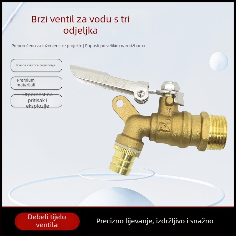 Mesingana slavina s vanjskim navojem, jednoručno upravljanje, 1,6 MPa, radna temperatura -10 do 120 °C