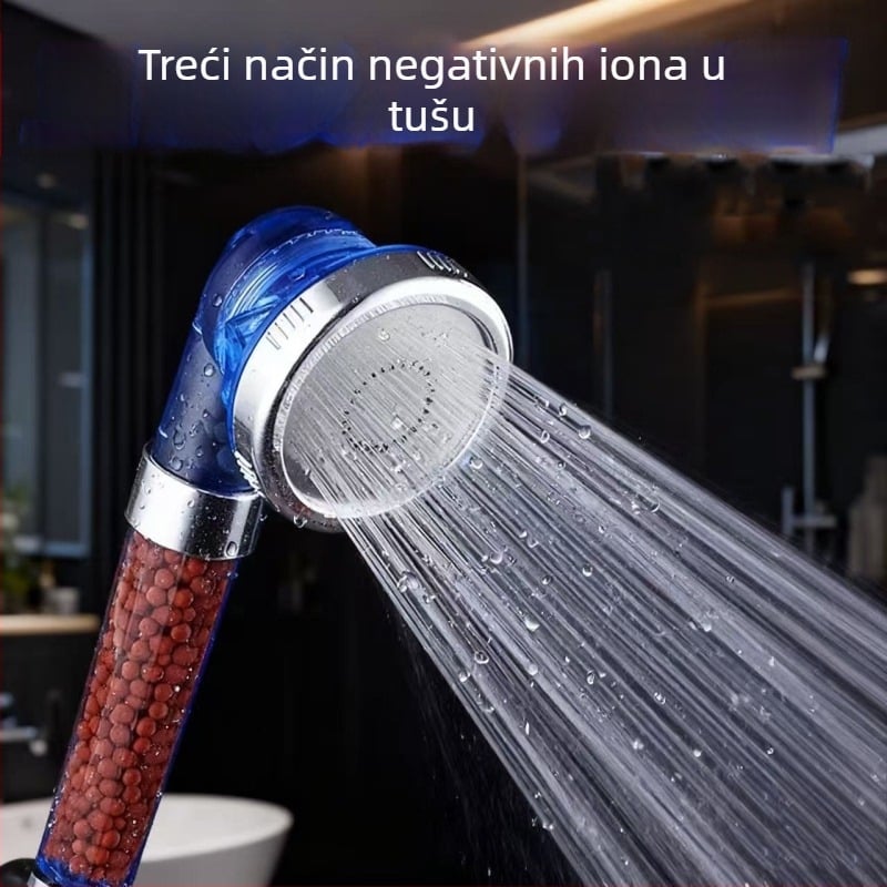 Set tuš glava s pritiskom, negativnim ionima, grijač za kupaonicu i tuš crijev