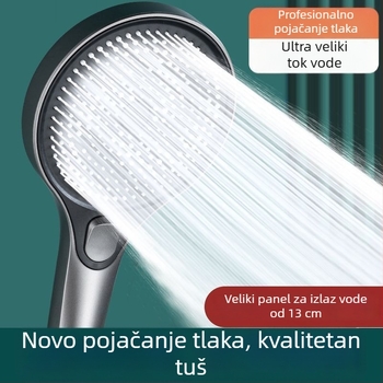 Tuš glava s visokim pritiskom, regulirani mlaz kiše, ABS, površinska montaža, 50°C radna temperatura