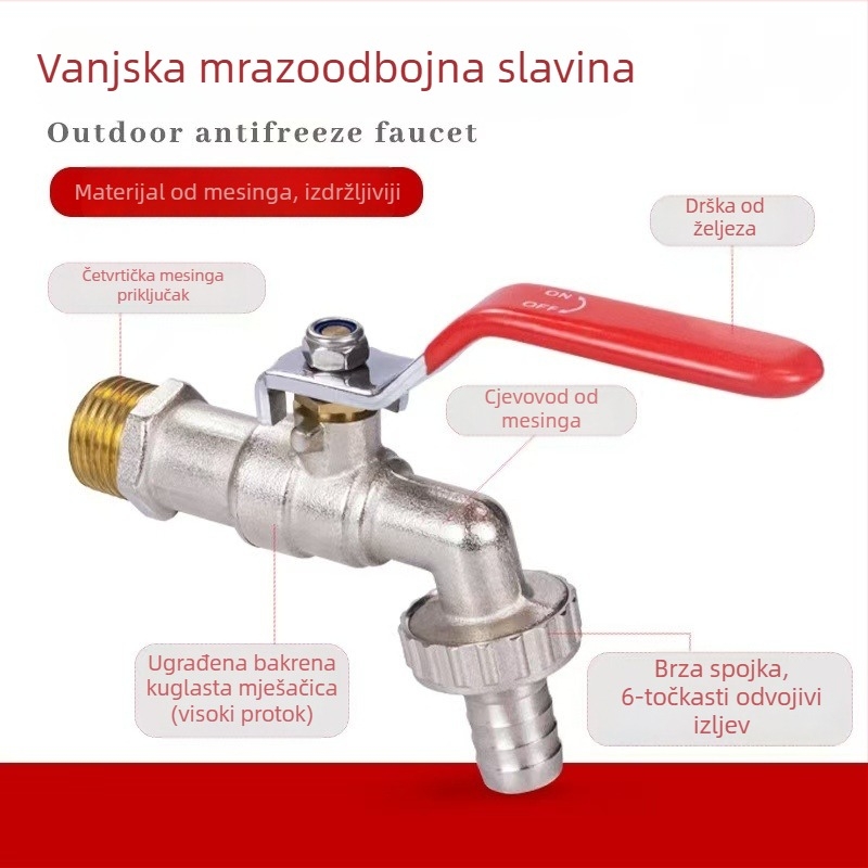 Ventil za perilicu rublja – bakreni, jednoručni upravljač, PN25, -20 do 120°C, zidni priključak