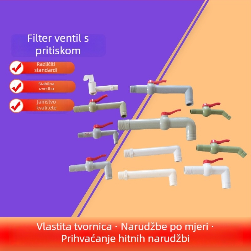 Kran za filtrirni lis, brzo otvaranje, s plug-in kugličnim ventilom, Model 0329, Materijal: Nylon, Jednoručno upravljanje, Marka YSQ, Stil: Moderno jednostavno