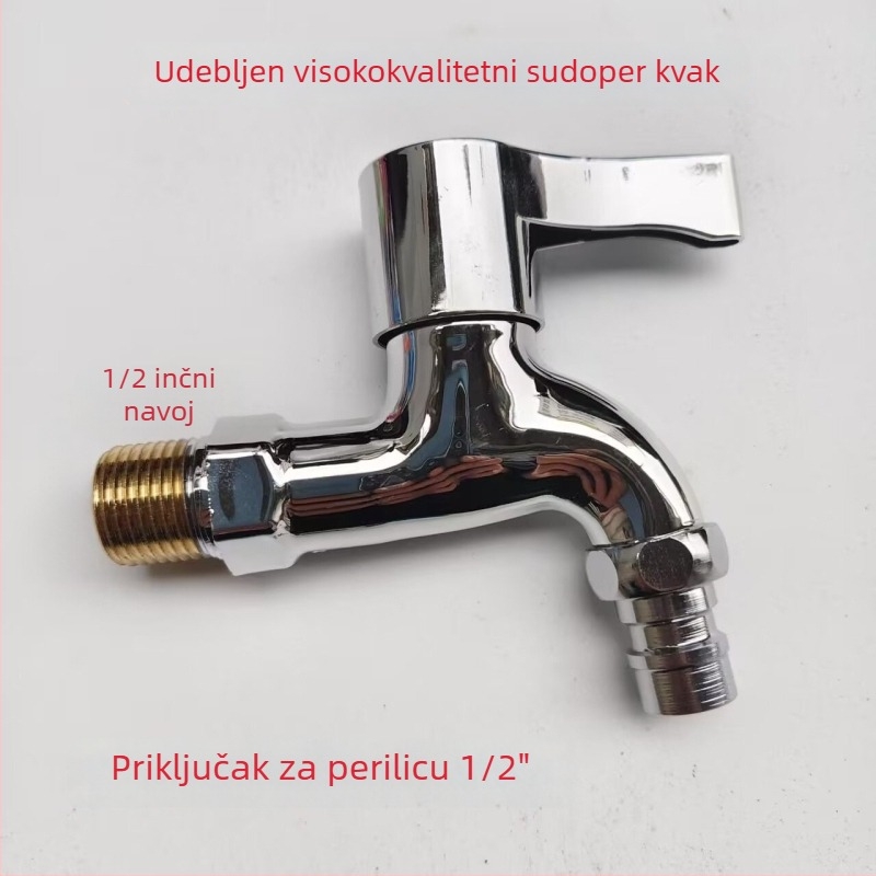 Ventil za perilicu rublja - s jednom ručkom, debelim keramičkim jezgram, zidni montaža, 1/2 inča ulaz/izlaz, EN817 certifikat