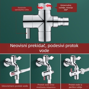 Vodni razvodnik za ulaz u perilicu rublja, troputni razvodnik, višenamjenski vodeni razvodnik za kućnu upotrebu