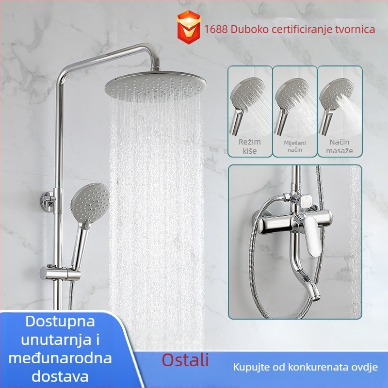 Bakreni tuš set, površinska montaža, kišna glava, model 68102