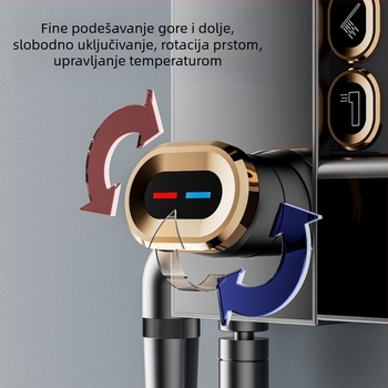 Set tuša s gornjim tušem, ABS; povećanje tlaka; 90°C radna temperatura; miješani izlaz