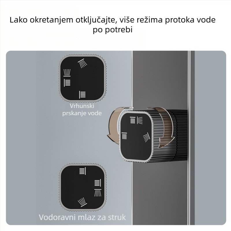 Set tuša s gornjim tušem, ABS; povećanje tlaka; 90°C radna temperatura; miješani izlaz