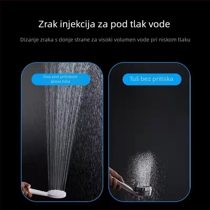 Ručna tuš glava s funkcijom kiše, ABS materijal, samostojeća instalacija (60°C, 1.8 MPa)