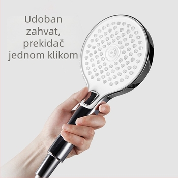 Ručni set tuša s kvadratnom glavom, ABS, vakuumsko premazivanje, funkcije: raspršivanje, masaža, ljepota, kiša, model 00086
