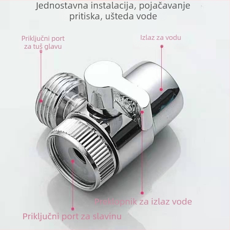 Prijenosni ABS set tuša s ručnim tušem, teleskopskim produženjem i funkcijom pod pritiskom kiše