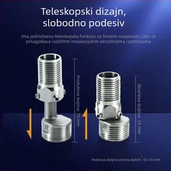 304 nehrđajući čelik, teleskopski podešivi univerzalni zakrivljeni miješalica za tuš s produženim nagnutim izlazom, 4-6‑putni spoj za kadu