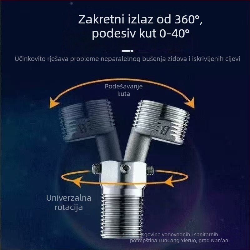 304 nehrđajući čelik, teleskopski podešivi univerzalni zakrivljeni miješalica za tuš s produženim nagnutim izlazom, 4-6‑putni spoj za kadu