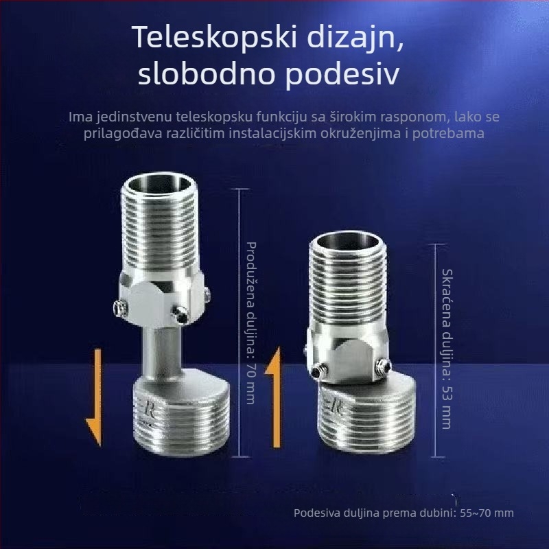 304 nehrđajući čelik, teleskopski podešivi univerzalni zakrivljeni miješalica za tuš s produženim nagnutim izlazom, 4-6‑putni spoj za kadu