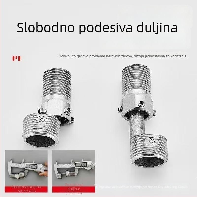 304 nehrđajući čelik, teleskopski podešivi univerzalni zakrivljeni miješalica za tuš s produženim nagnutim izlazom, 4-6‑putni spoj za kadu