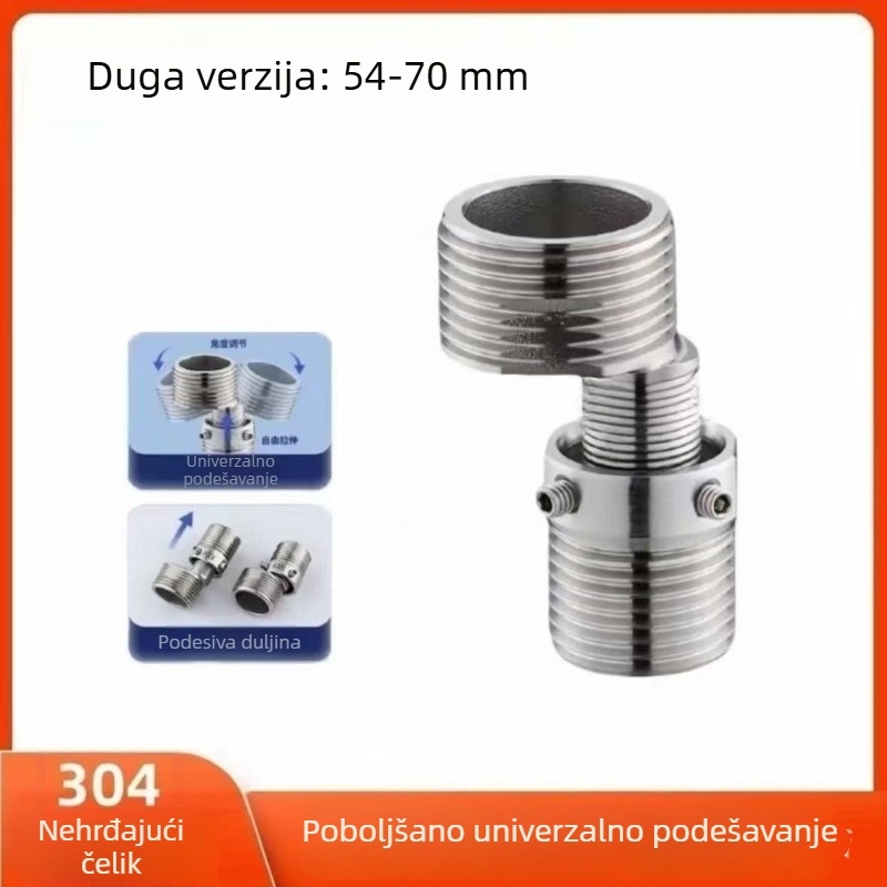 304 nehrđajući čelik, teleskopski podešivi univerzalni zakrivljeni miješalica za tuš s produženim nagnutim izlazom, 4-6‑putni spoj za kadu