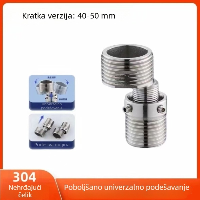 304 nehrđajući čelik, teleskopski podešivi univerzalni zakrivljeni miješalica za tuš s produženim nagnutim izlazom, 4-6‑putni spoj za kadu