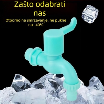 Plastična vanjska slavina, otporna na smrzavanje i UV, keramički disk ventil, nominalni tlak 60 psi, rotirajuća instalacija, otvaranje ključem