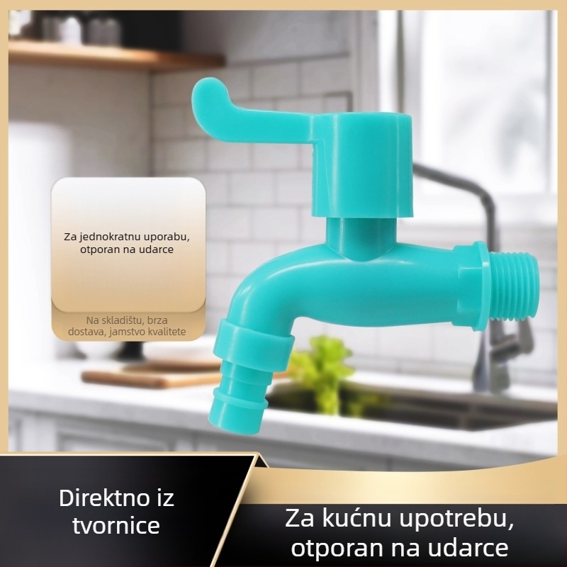Plastična vanjska slavina, otporna na smrzavanje i UV, keramički disk ventil, nominalni tlak 60 psi, rotirajuća instalacija, otvaranje ključem