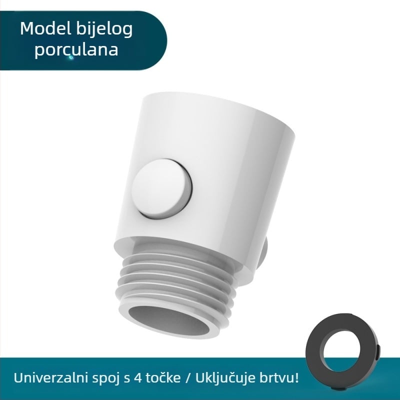 Lin Han kromirana tuš glava s kutnim ventilom, okretna ugradnja, okrugli oblik, moderni minimalistički stil, prilagođeno obrađivanje