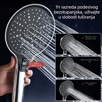 Set tuš glave s funkcijama rasprskavanja, mjehurića i kiše; Materijal: plastika; Ugradnja: ručna; Proces: ubrizgavanje; Radna temperatura: 0–80°C