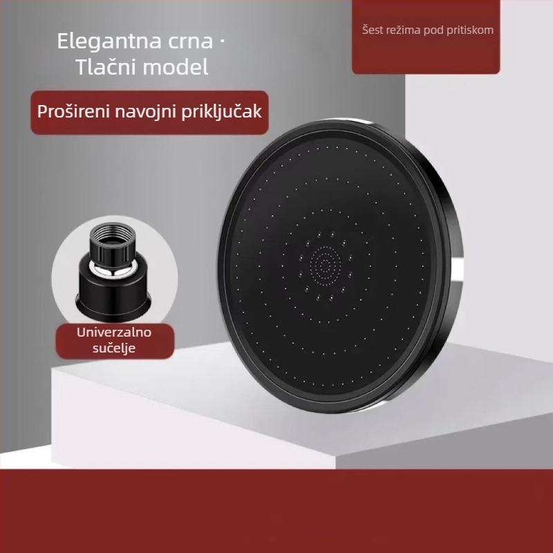 Tuš glava s gornjim raspršivanjem – ABS, kružnog oblika, injekcijsko lijevanje, funkcije: raspršivanje, masaža, mjehurići, kiša