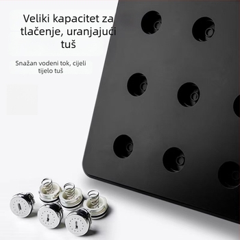 Gornja tuš glava s anti-zagušenjem, ABS materijal, navojni priključak, četvrtasti oblik, elektroplatiranje