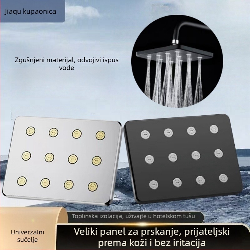 Gornja tuš glava s anti-zagušenjem, ABS materijal, navojni priključak, četvrtasti oblik, elektroplatiranje