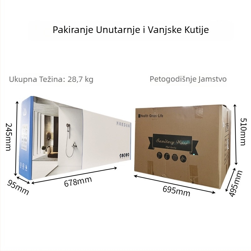 Set tuš glave: Podijeljeni tip, Okrugli oblik, Skrivena instalacija, Space Aluminum, Model 3019