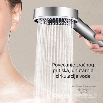 City Suitable tuš glava s pet brzina i zračnim pojačanjem, regulacijom temperature i LED svjetlom, ABS materijal, zidna montaža.