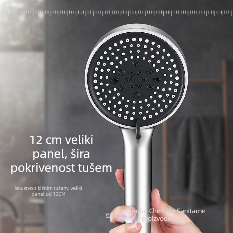 City Suitable tuš glava s pet brzina i zračnim pojačanjem, regulacijom temperature i LED svjetlom, ABS materijal, zidna montaža.