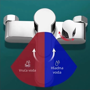 Tuš miješavajući ventil, bakar, bočni pristup, ugrađen u zid, trostruki tuš, keramički jezgreni ventil, model SL-853388