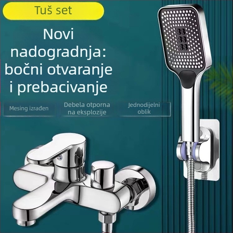 Tuš miješavajući ventil, bakar, bočni pristup, ugrađen u zid, trostruki tuš, keramički jezgreni ventil, model SL-853388
