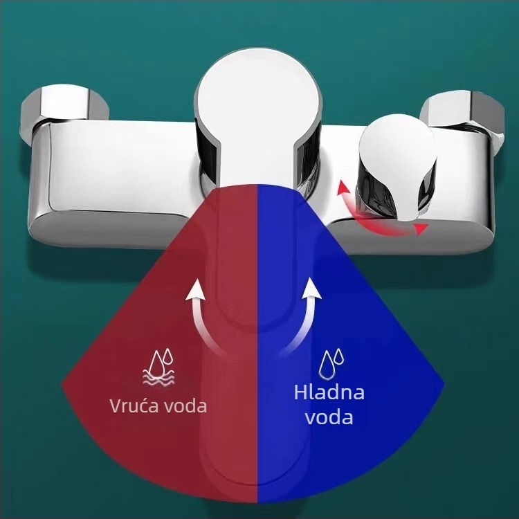 Tuš miješavajući ventil, bakar, bočni pristup, ugrađen u zid, trostruki tuš, keramički jezgreni ventil, model SL-853388