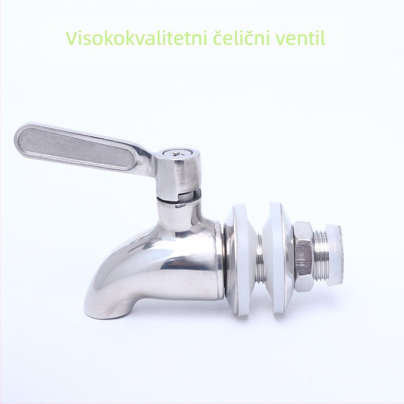 Kuglični ventil Y116, nehrđajući čelik, za vinske boce i posude, 5–10 MPa, 1–100 °C.