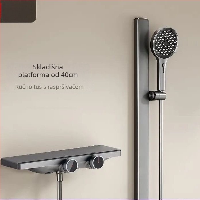 Set za tuš (split-tip) – ABS materijal, konstantna temperatura, digitalni prikaz, rotirajući, povećani tlak vode
