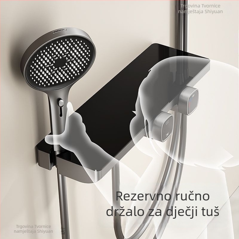 Set za tuš (split-tip) – ABS materijal, konstantna temperatura, digitalni prikaz, rotirajući, povećani tlak vode