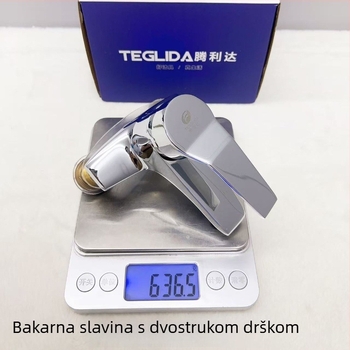 Slavina za umivaonik – montaža s dvije rupe, bakarna legura, keramički disk ventil, model 23229