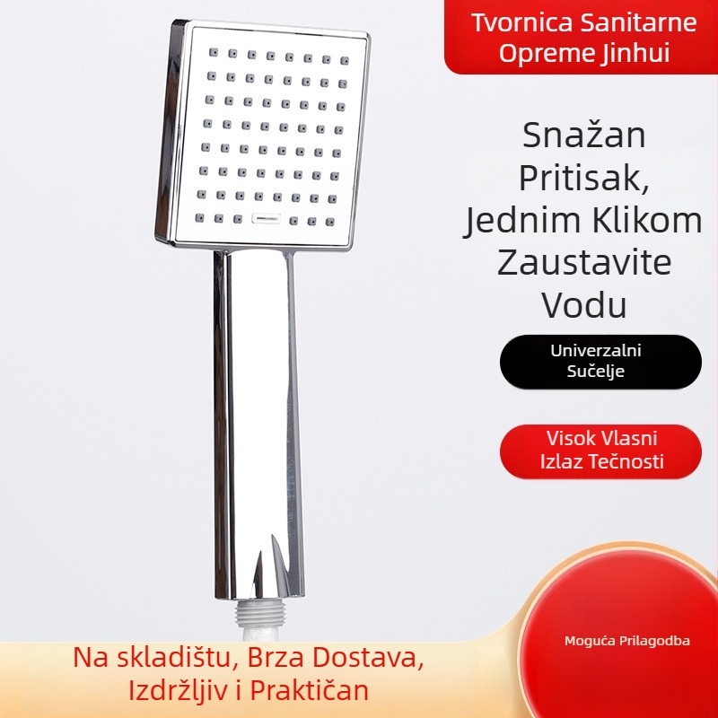 Tuš glava od nehrđajućeg čelika, kvadratni panel, rotirajuća i podesiva, površinska montaža