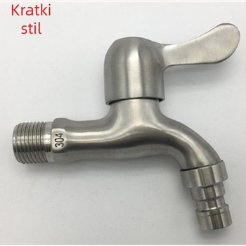 YP77701 slavina za perilicu rublja, nehrđajući čelik, zidna montaža, keramički disk ventil, promjer ulaza/izlaza 2 cm, brušeni završetak