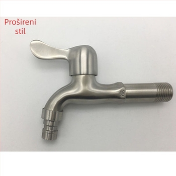 YP77701 slavina za perilicu rublja, nehrđajući čelik, zidna montaža, keramički disk ventil, promjer ulaza/izlaza 2 cm, brušeni završetak