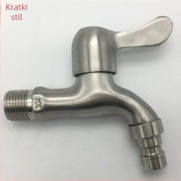 YP77701 slavina za perilicu rublja, nehrđajući čelik, zidna montaža, keramički disk ventil, promjer ulaza/izlaza 2 cm, brušeni završetak
