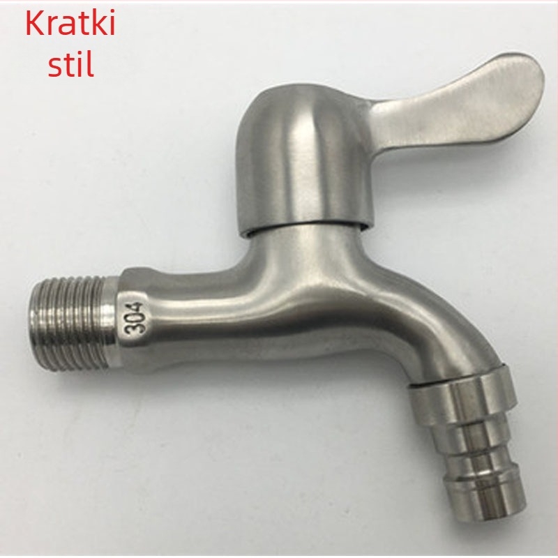 YP77701 slavina za perilicu rublja, nehrđajući čelik, zidna montaža, keramički disk ventil, promjer ulaza/izlaza 2 cm, brušeni završetak