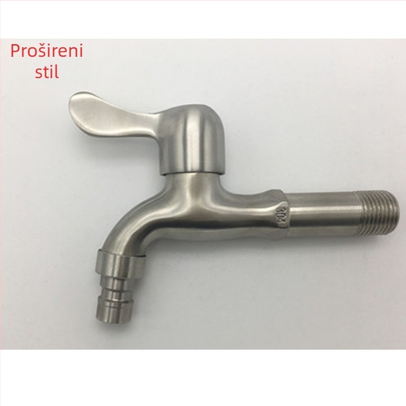 YP77701 slavina za perilicu rublja, nehrđajući čelik, zidna montaža, keramički disk ventil, promjer ulaza/izlaza 2 cm, brušeni završetak